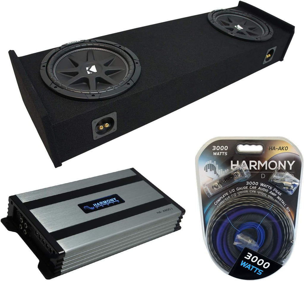 Compatible with Ford F-150 Super Cab Truck 1997-1999 Amplifier and Dual 10 Sub Box Enclosure R821795