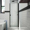 Matte Black Clear Semi-Frameless Hinged Shower Door G582