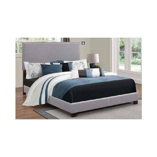 Twin Upholstered Bed in Grey V135