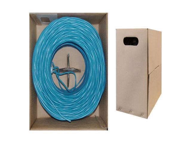 Cat5e UTP Plenum Solid Blue 24 AWG 1000 ft Bulk Cable I7997
