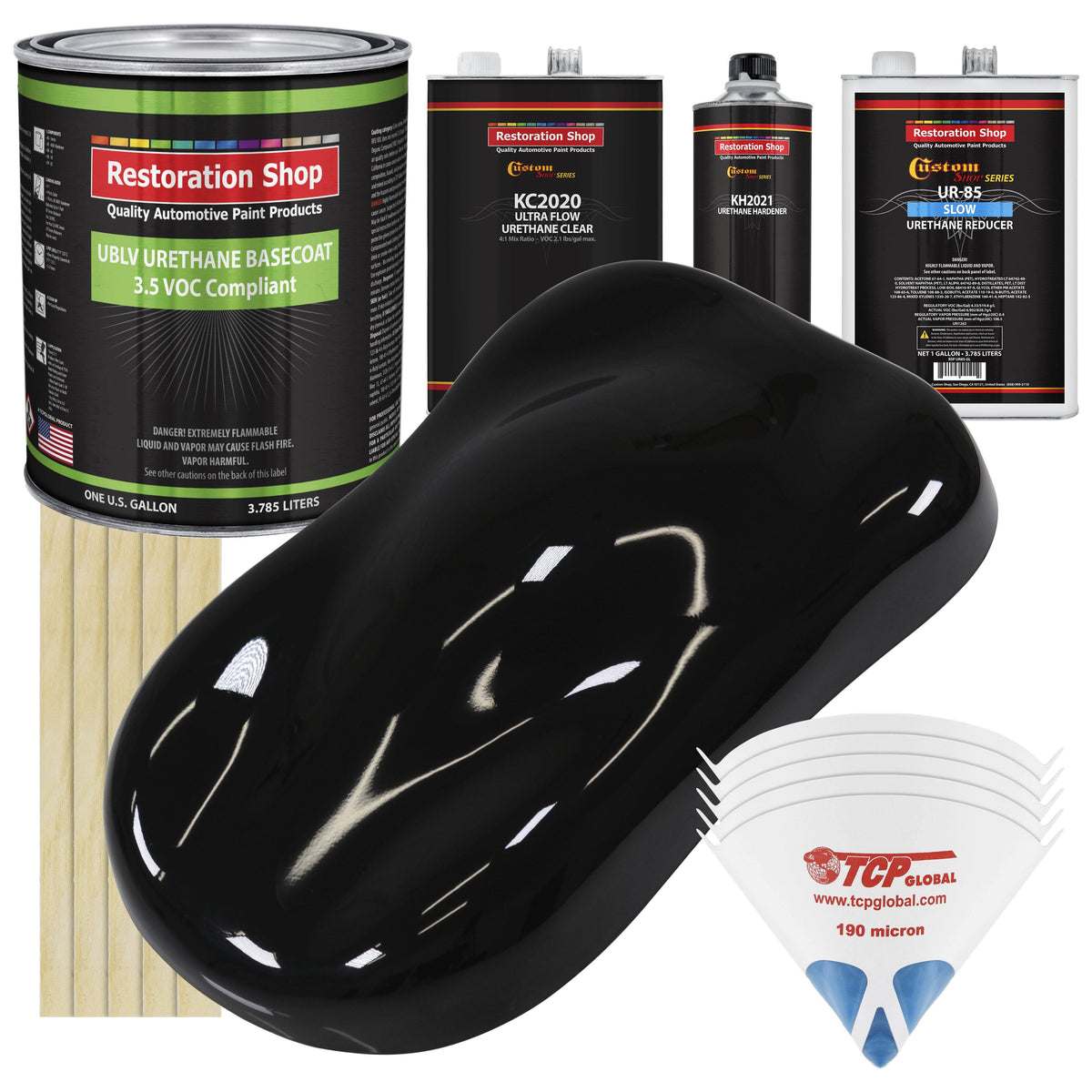 Jet Black Low VOC Urethane Basecoat Auto Paint Kit Z555335