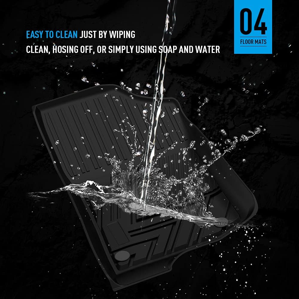 Black TPE All Weather Floor Mats Liners L45556