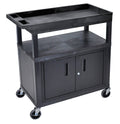 Black Two Flat One Tub Shelves Utility Cart D23935