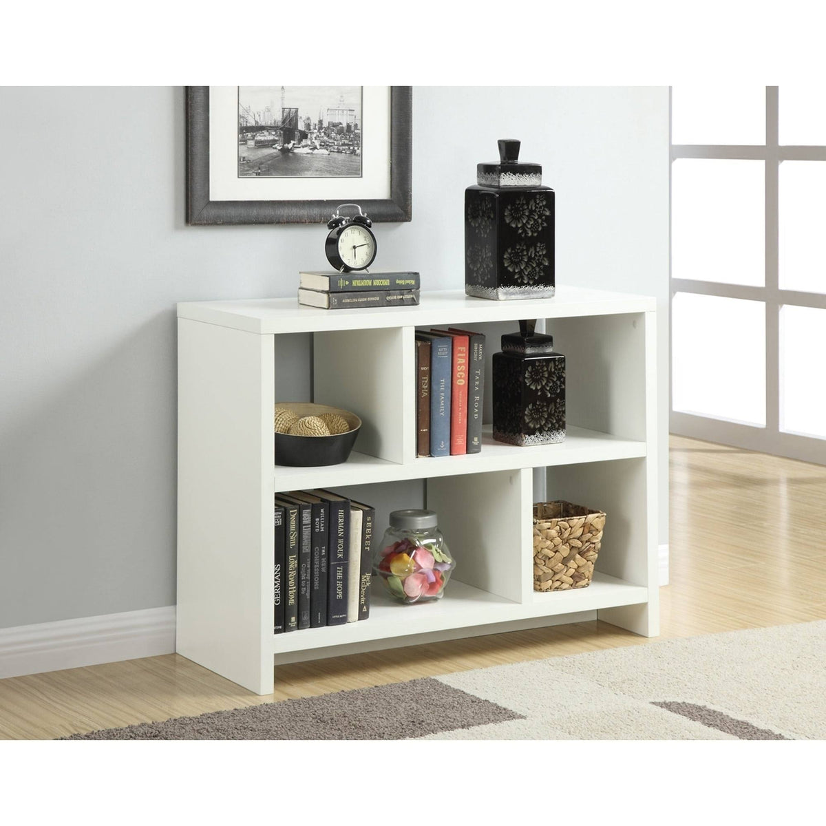White Console Bookcase T413