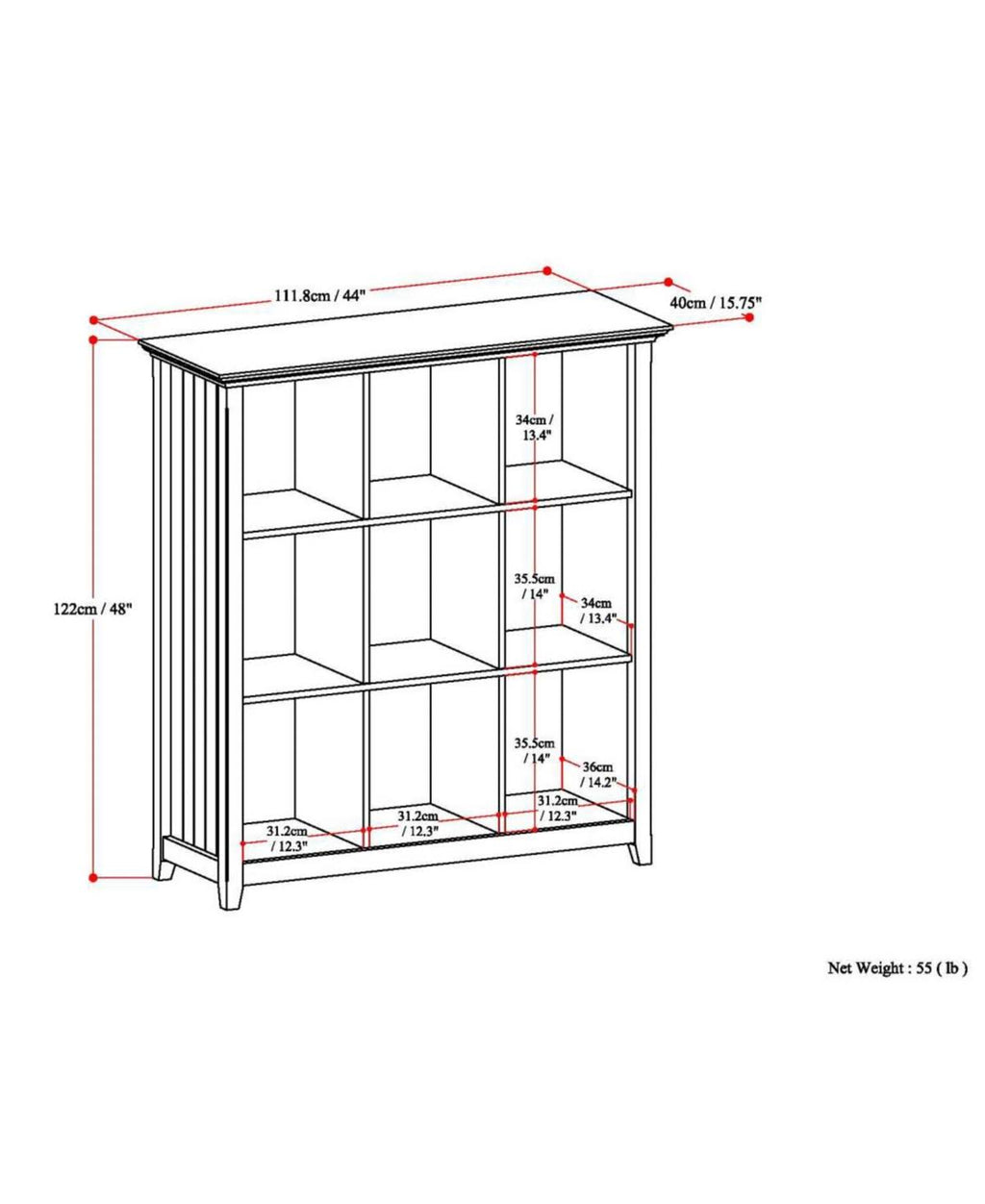 9 Cube Bookcase & Storage Unit Tobacco Brown C96020