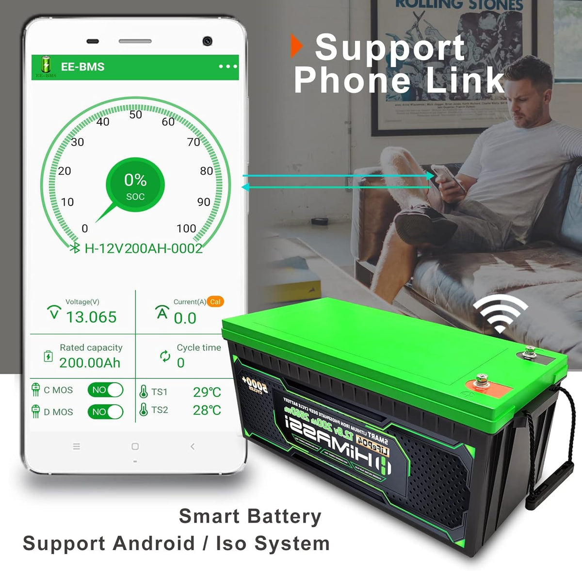 12V 100Ah LiFePO4 Battery with 100A BMS M630
