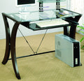Glass Top Cappuccino Table Desk B500