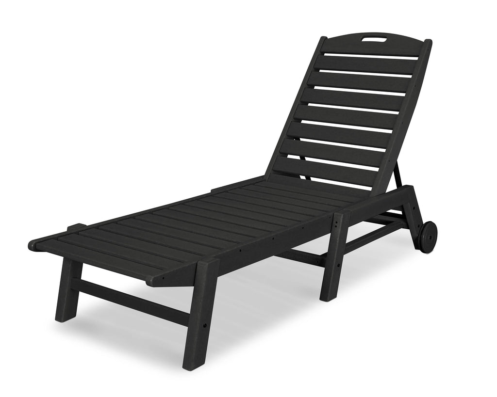 Black Stackable Wheeled Chaise W818052