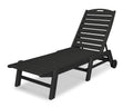 Black Stackable Wheeled Chaise W818052