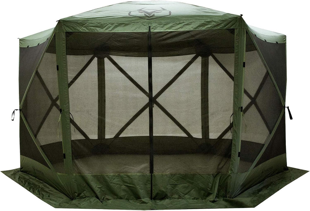 4 Person Pop Up Water and UV Resistant Gazebo Screened Tent with Carry Bag and Stakes, Alpine Green A684