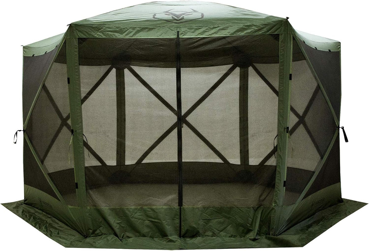 4 Person Pop Up Water and UV Resistant Gazebo Screened Tent with Carry Bag and Stakes, Alpine Green A684