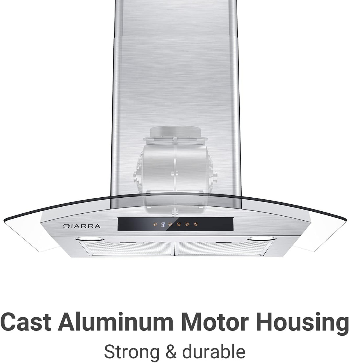 30 inch Stainless Steel Tempered Glass Wall Mount Range Hood Z6523
