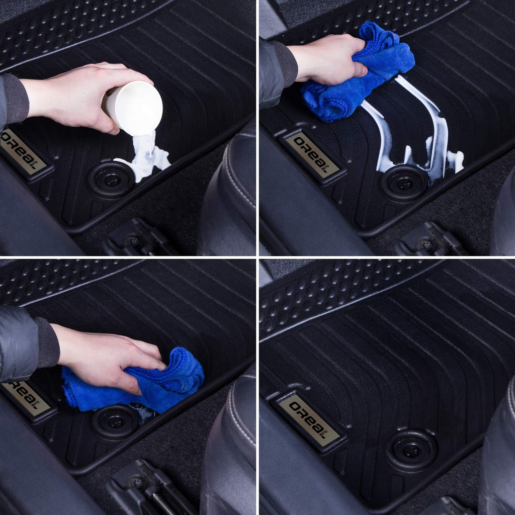 Black Floor Mats Liners Custom Fit Waterproof A7440
