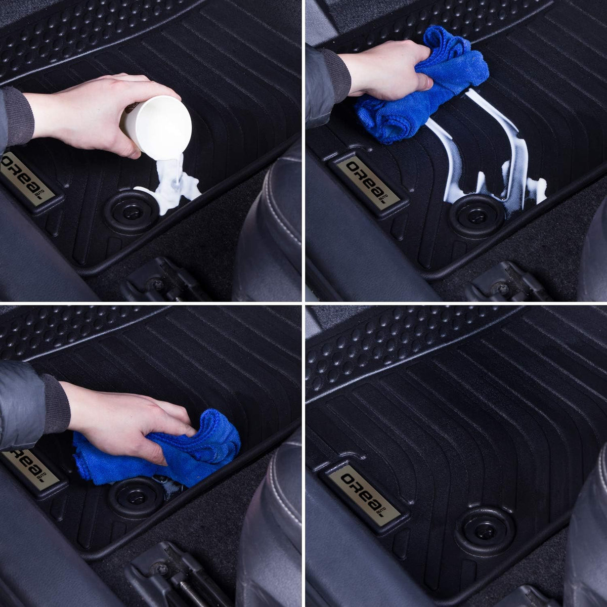 Black Floor Mats Liners Custom Fit Waterproof A7440