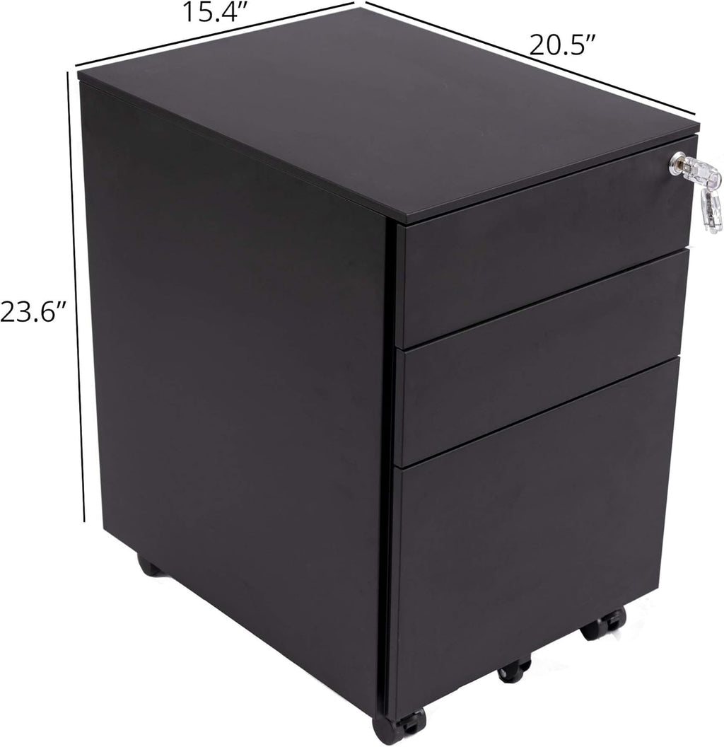 3 Drawer Lockable Rolling File Cabinet G116