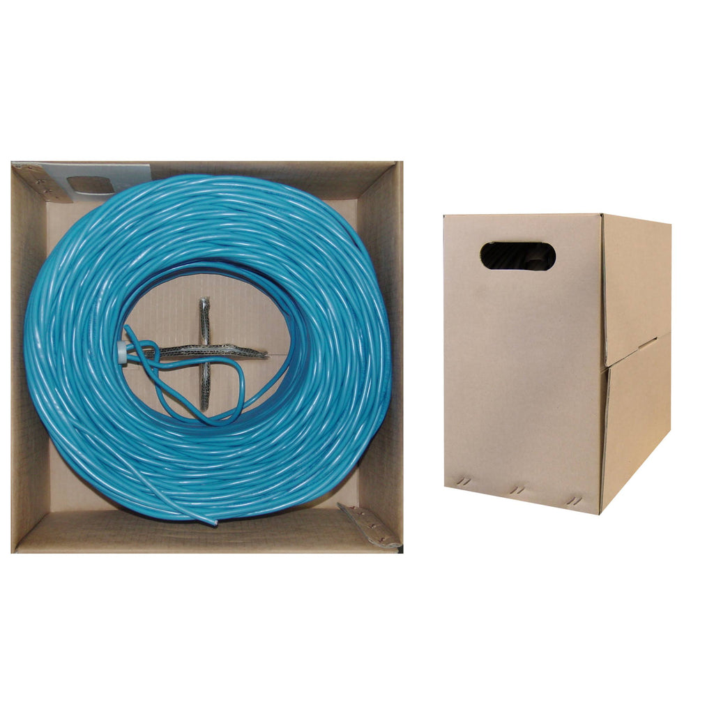 Cat5e UTP Plenum Solid Blue 24 AWG 1000 ft Bulk Cable I7997