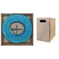Cat5e UTP Plenum Solid Blue 24 AWG 1000 ft Bulk Cable I7997