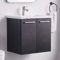 Brown 24” Wall-Mounted Bathroom Vanity with Ceramic Sink X532241