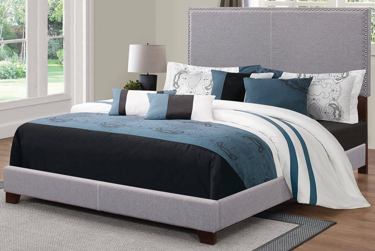 Twin Upholstered Bed in Grey V135