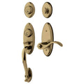 Satin Brass and Black Handleset with Wave Lever I678937