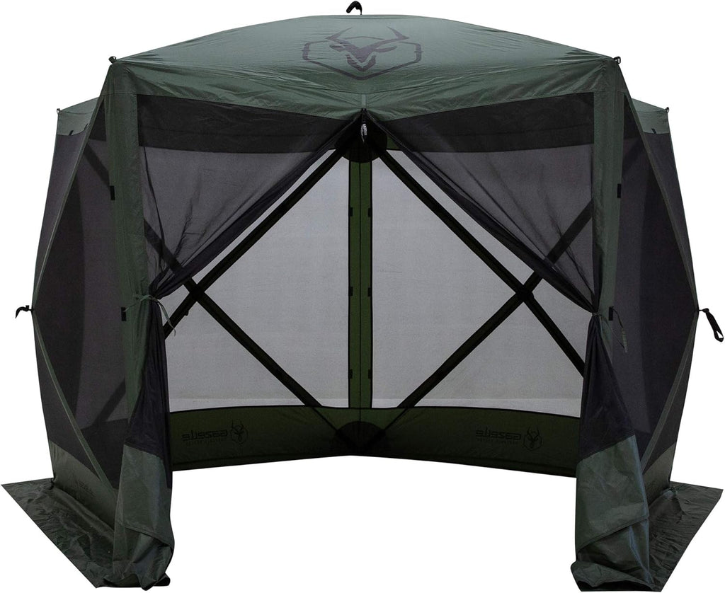 4 Person Pop Up Water and UV Resistant Gazebo Screened Tent with Carry Bag and Stakes, Alpine Green A684