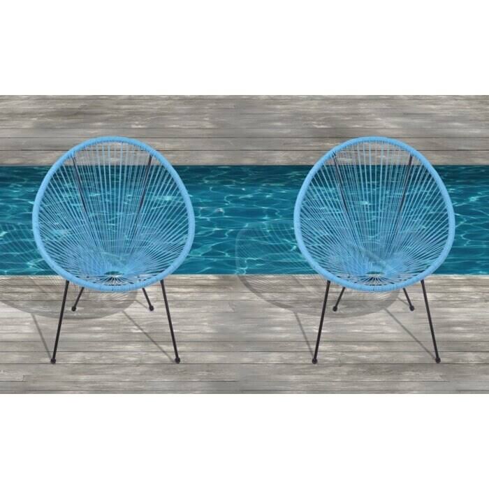 Turquoise Papasan Patio Chair Y731021