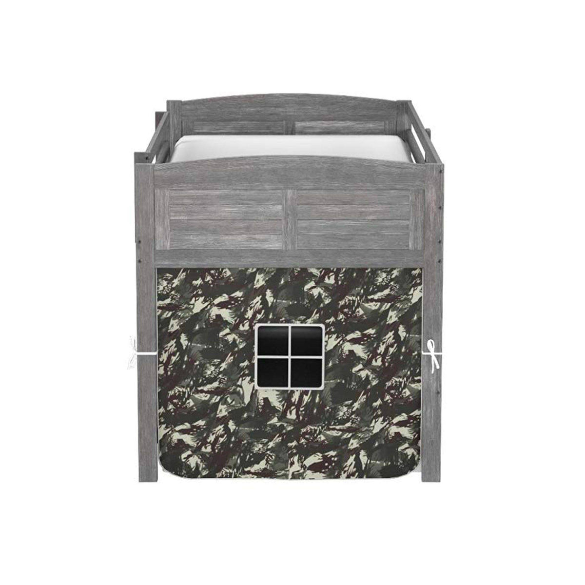 Twin Antique Grey Loft Bed with Tent M506116