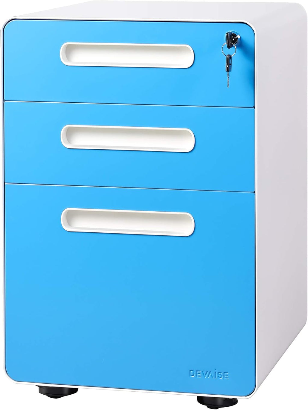 3-Drawer Mobile File Cabinet, Legal/Letter Size, Orange W83875