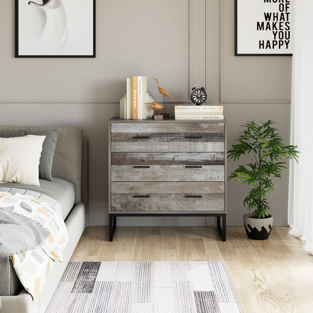 3 Drawer Chest Dresser with Solid Wood Frame and Metal Legs A788