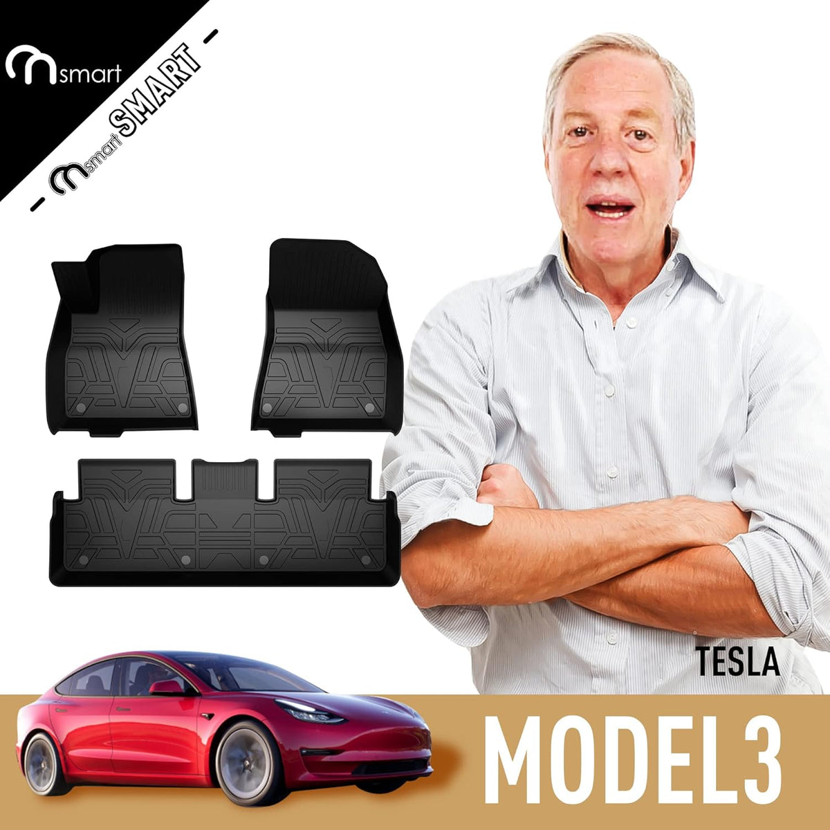Black TPE All Weather Floor Mats Liners L45556