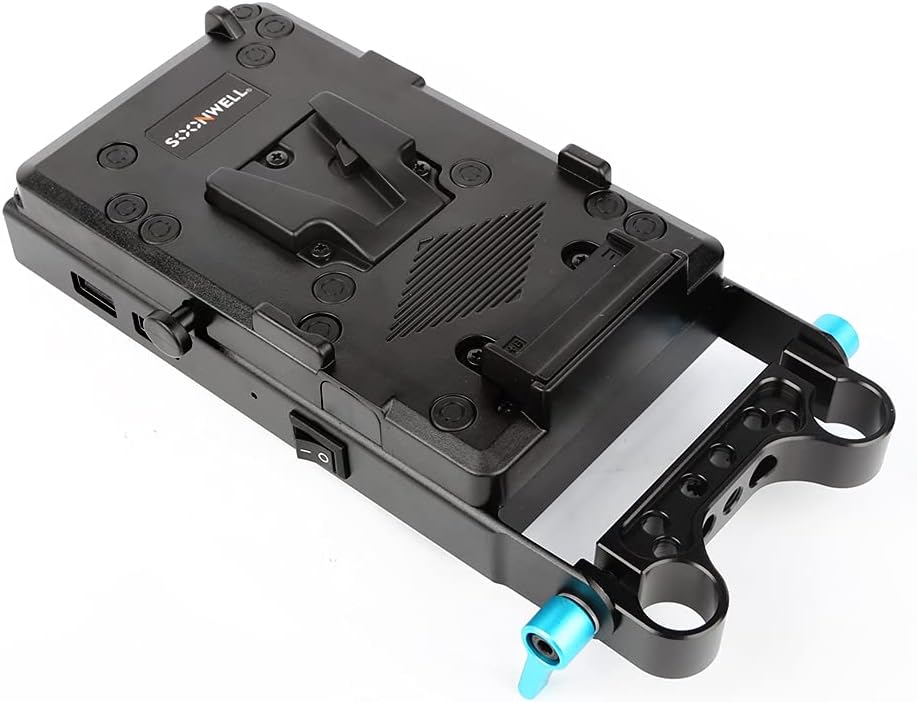 V Lock Mounting Plate Power Supply Splitter with 15mm Rod Clamp K9628