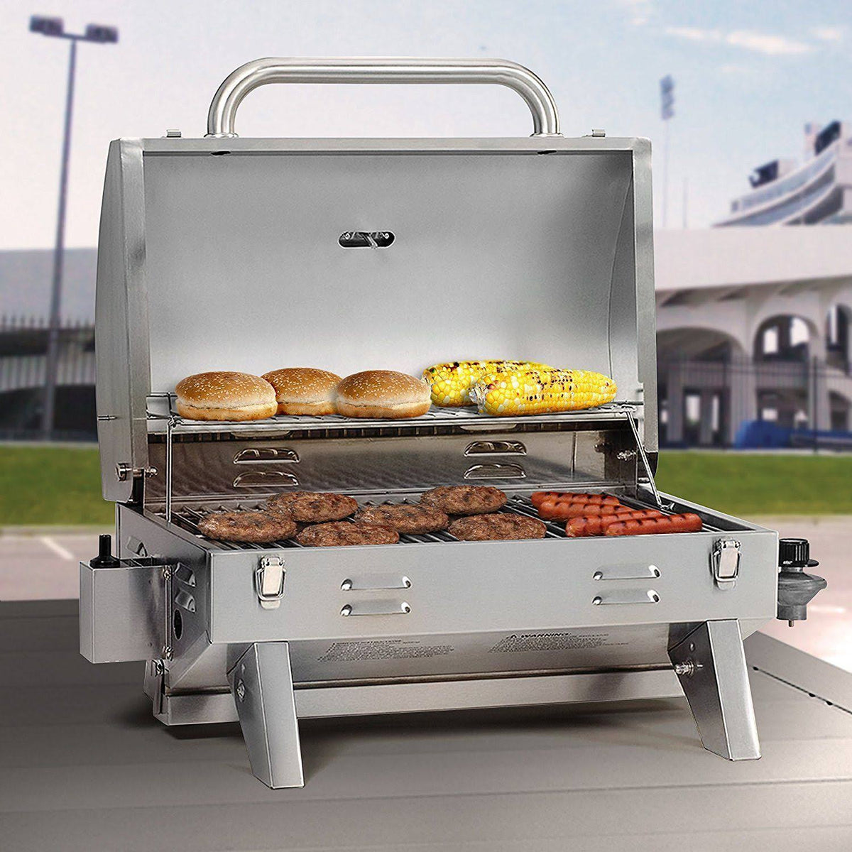 Portable Stainless Steel Propane Gas Grill T74215