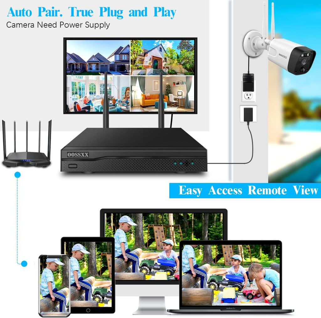 3K 5.0MP Wireless Security Camera System with 2TB Hard Drive M425938