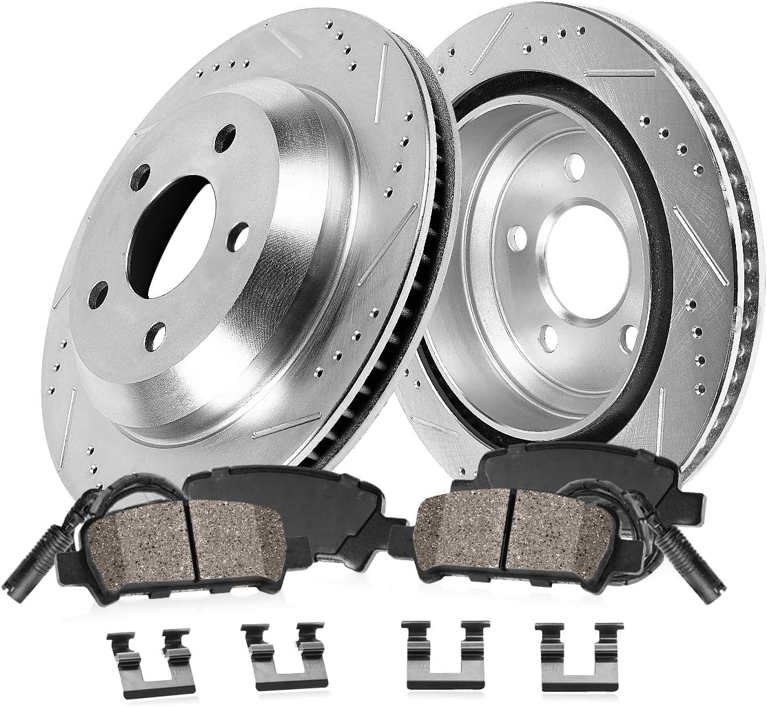 300mm 5 Lug Rotors + Brake Pads + Clips + Sensors B13302