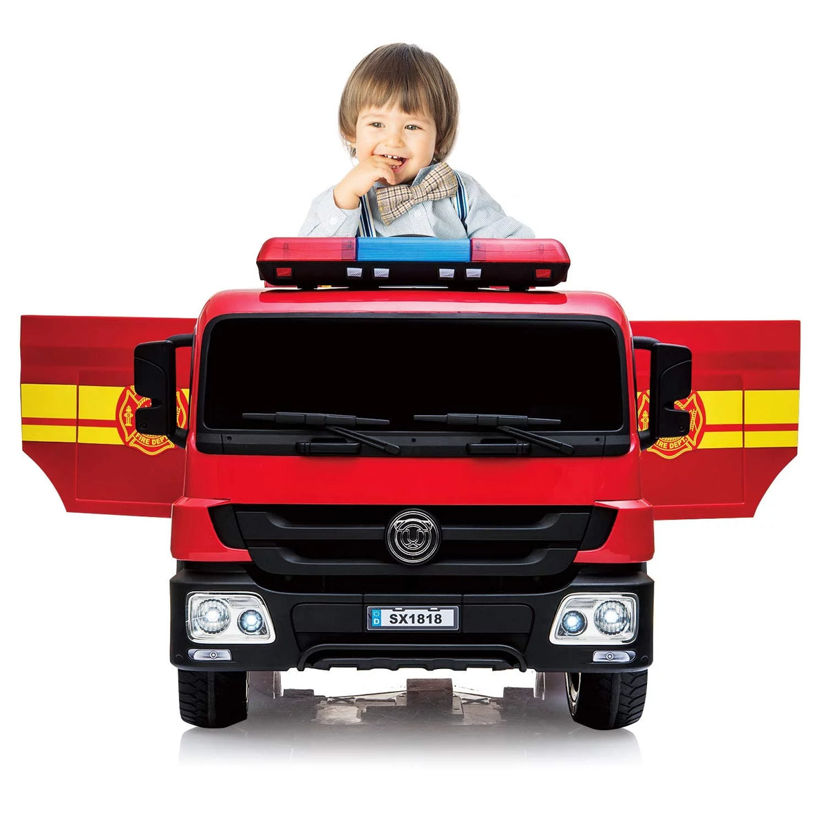 12V Kids Ride on Car Electric Powered Fire Truck Toy with Remote Control L8585