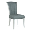 Gray Faux Leather Side Chair Set of 2 D157174