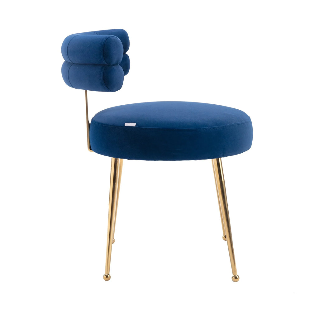 Velvet Upholstered Side Dining Chair with Golden Legs Q804724