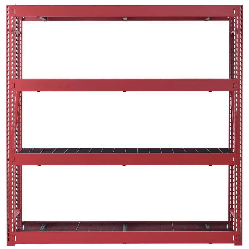 4-Tier Steel Freestanding Shelving Unit in Red C139