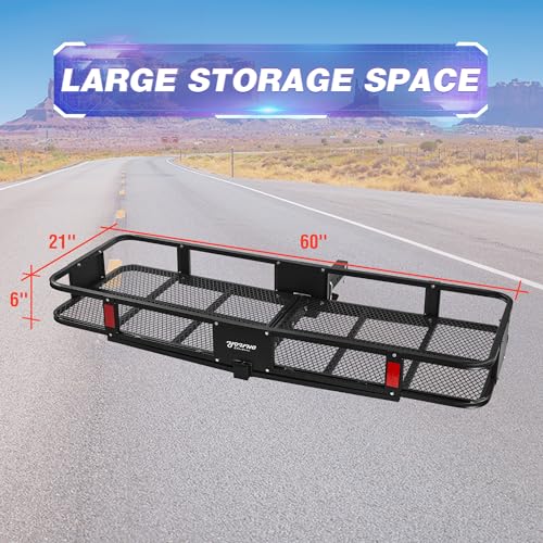 500lb Folding Cargo Rack Carrier 60"x20"x6" 2 Inch Receiver Luggage Basket L668717