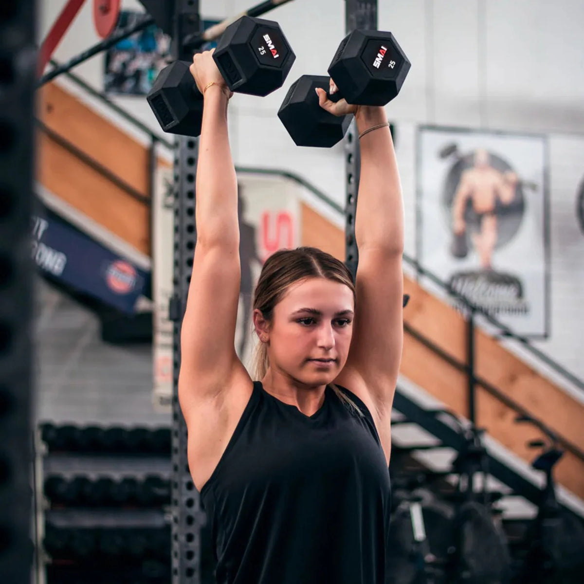 Rubber Hex Dumbbells (Pair) G3788