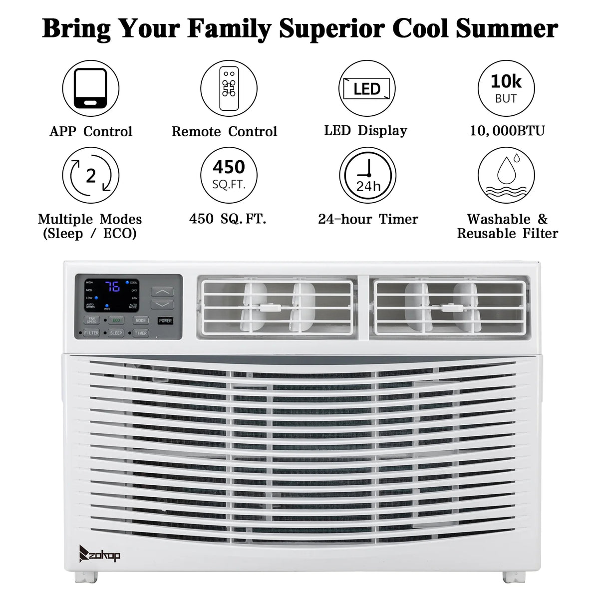 10000BTU Window Air Conditioner with Remote Control J13275