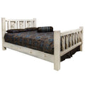 Full Size Bed with Laser Engraved Wolf Design D91450