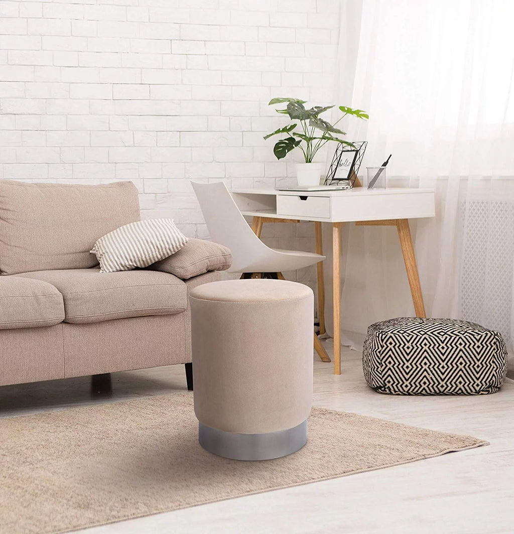 Round Velvet Ottoman Foot Stool X71094