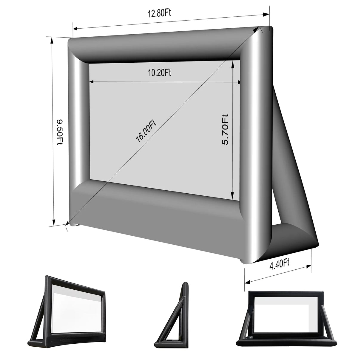 16Ft Inflatable Projector Movie Screen with Blower U62930