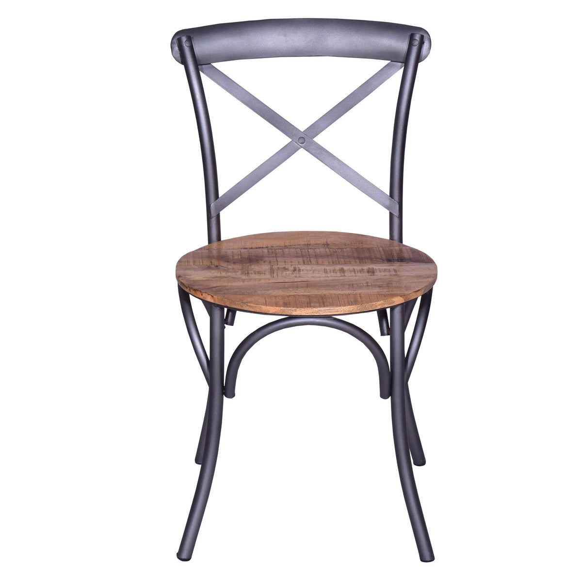 19 Inch Industrial Dining Accent Chair with Mango Wood Seat B191159