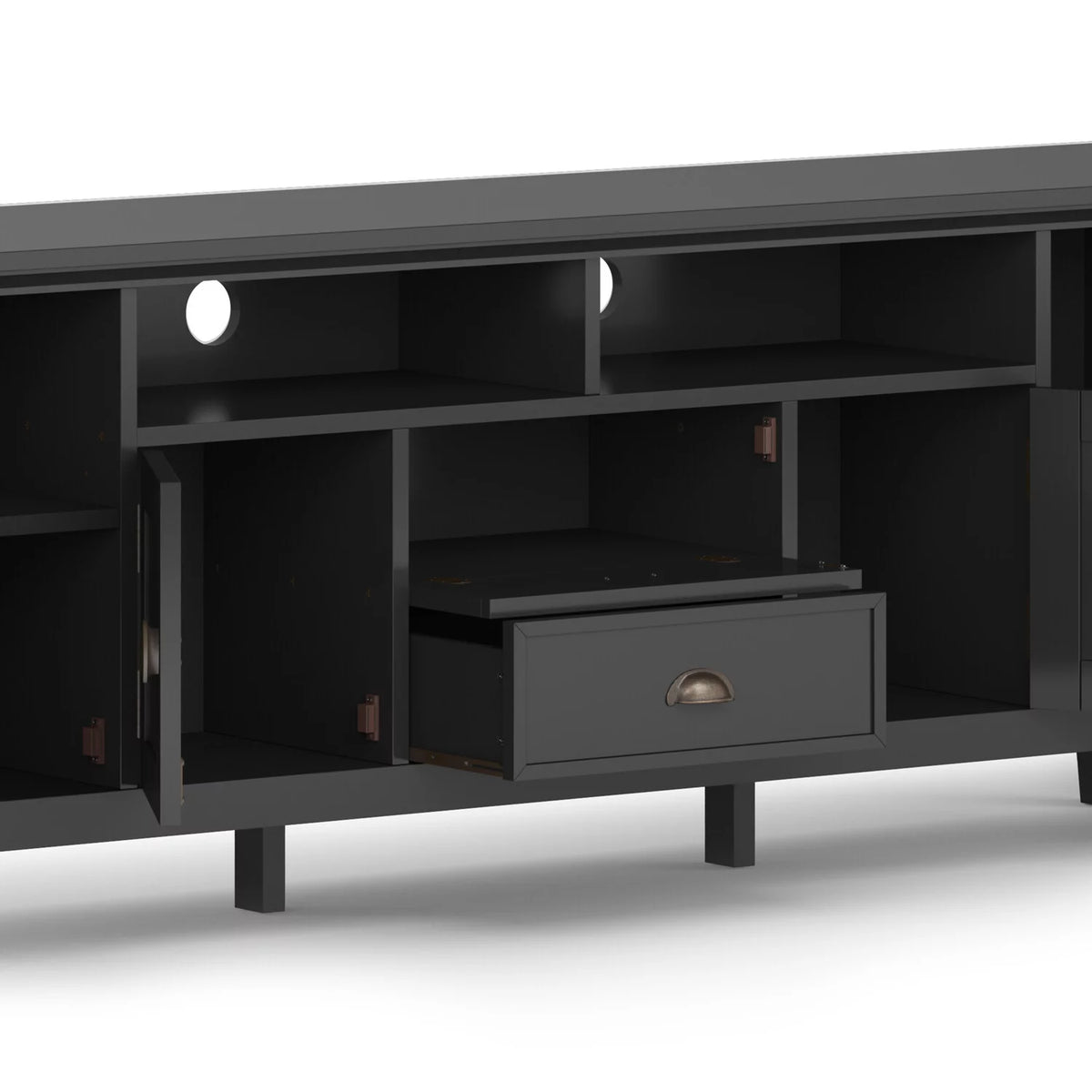 Black Wood 72 inch TV Media Stand J551244