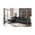 Dark Gray Velvet Reversible Sectional Sofa Chaise F29941