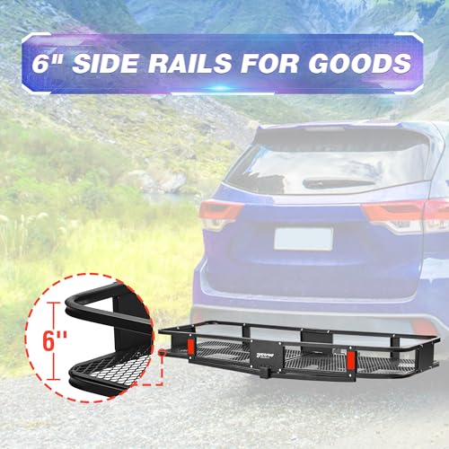 500lb Folding Cargo Rack Carrier 60"x20"x6" 2 Inch Receiver Luggage Basket L668717