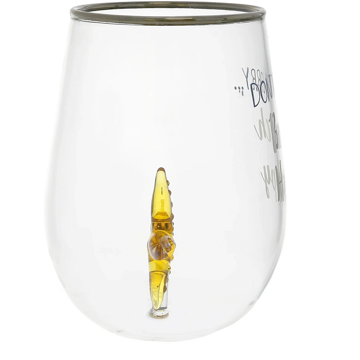 19 oz. Stemless Wine Glass with 3-D Figurine B638435