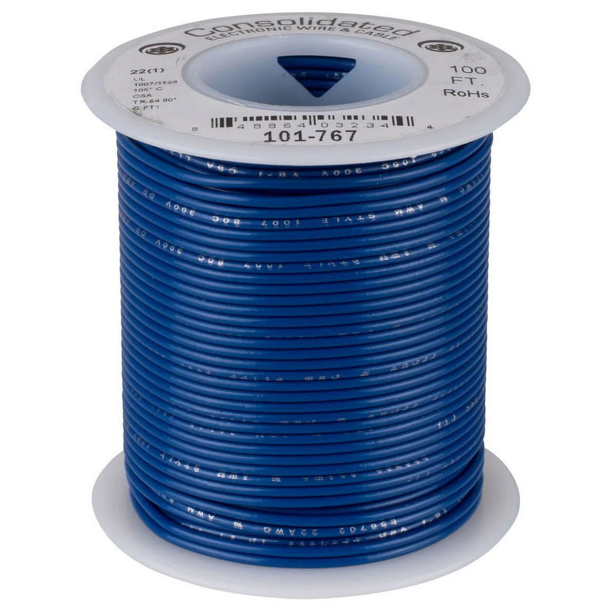22 AWG Blue Solid Hook-Up Wire 100 ft. F361